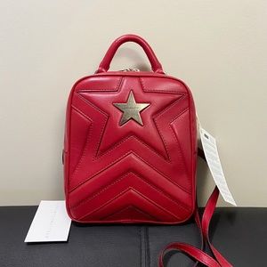 NWT Stella McCartney Small Star Quilted Backpack Red